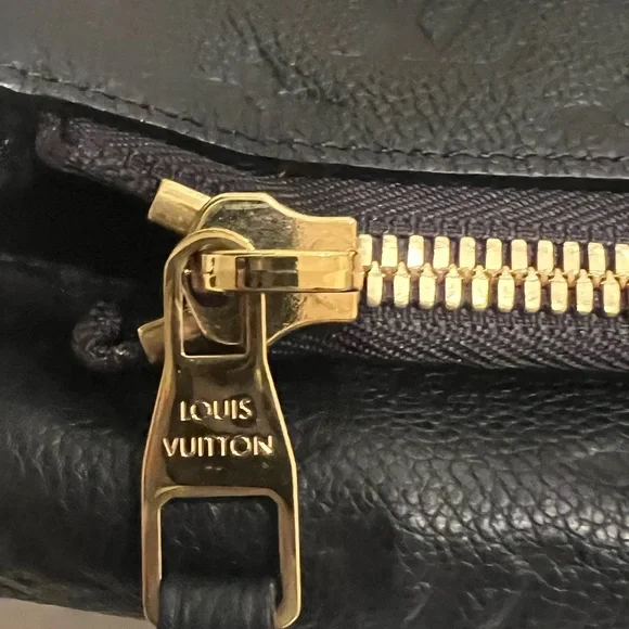 Louis Vuitton Blue/Black Leather Clutch with Gold Accents - Picture 7 of 11